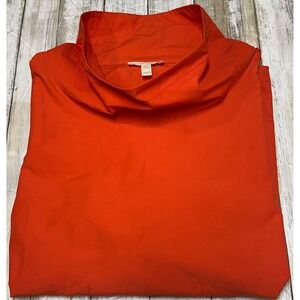 EILEEN FISHER Orange Cowl Neck Pullover Anorak Windbreaker Jacket size XS EUC.